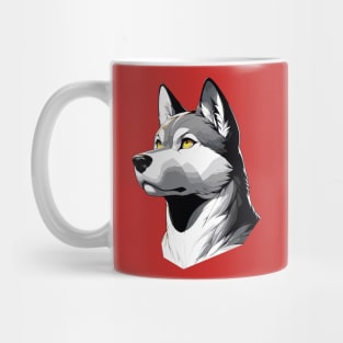 Stunning and Cool Jindo Monochrome and Gold Portrait for Father's Day Mug